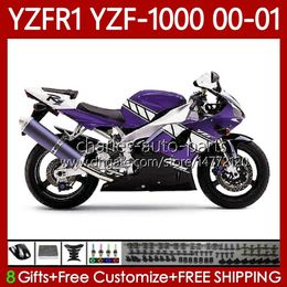 Gloss purple Motorcycle Bodywork For YAMAHA YZF-R1 YZF1000 YZF R 1 1000 CC 00-03 Bodys 83No.82 YZF R1 1000CC 2000 2001 2002 2003 YZF-1000 YZFR1 00 01 02 03 OEM Fairing Kit