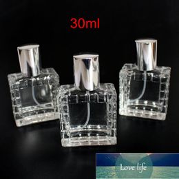 1PC Men's 30ml Clear Glass Empty Perfume Bottles Spray Atomizer Refillable Bottle Scent Case with Travel Size Portable