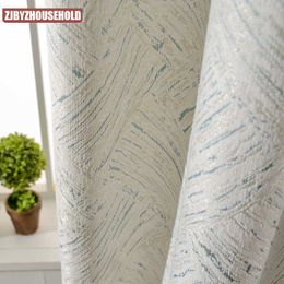 Custom Curtains Nordic Minimalist Modern Chenille Thick Shade White Cloth Bedroom Living Room Blackout Curtain 210712