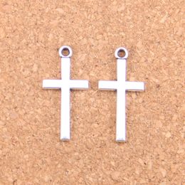 120pcs Antique Silver Bronze Plated double sided cross Charms Pendant DIY Necklace Bracelet Bangle Findings 13*17mm