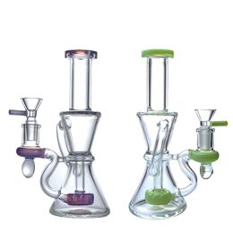 Showerhead Perc Heady Glass Recycler Klein Hookahs 7 Inch Bong 14 Female Joint 4mm Thick Rigs Water Pipe Oil Dab Rig Bongs