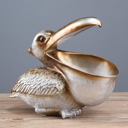 Decorative Objects & Figurines Pelican STATUE DECORATION Living Room Door Key Storage Cabinet Shoe Mouth Home Table CY52319