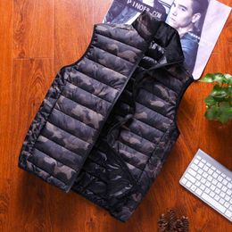 Camouflage Vest Mens Winter Down Casual Waistcoat Sleeveless Jackets Men Thick Warm Oversized Men Clothing Male Outwear 210524