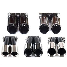 Double Sport Exhaust Pipe Tailtip System For Porsche 718 Cayman Boxster Black Nozzles GTS Muffler Rear Tips