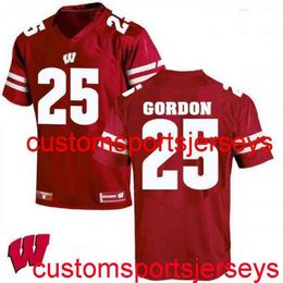 Stitched 2020 Men's Women Youth 25 Melvin Gordon Wisconsin Badgers Red NCAA Football Jersey Custom any name number XS-5XL 6XL