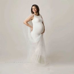 Tulle Shawl Maternity Dresses For Photo Shoot Sexy Fancy Pregnancy Gown Elegence Long Pregnant Women Photography Props