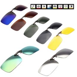 Sunglasses 1pc Unisex Polarized Clip On Driving Glasses Day UV400 Lens Driving Night Riding Clip