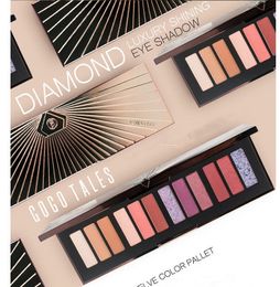 Fantasy Diamond Luxury Shining Eyeshadow, 12 Universally Flattering Neutral Shades - Ultra Blendable, Rich Colors with Velvety Texture, Set Includes Mirror