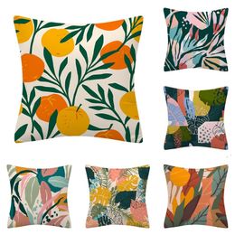 Tropical Palm Leaf Abstract Art Pillow Cover Plant Printing Pillow Case Fashion Home Decoration Sofa Cushion Cover 45*45cm T500973