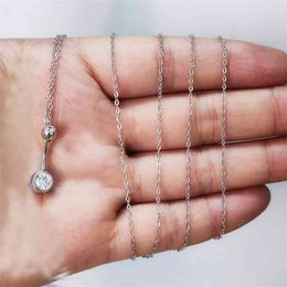 925 sterling silver Charming cz Belly Button Ring Navel Chian Piercing Jewelry Dangle Waist Body Chain