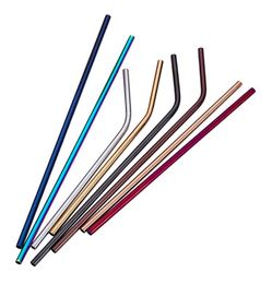 Colourful Stainless Steel Straws Straight and Bent Drinking Straws Eco Friendly Bar Drinking Tools Reusable Metal Pipette