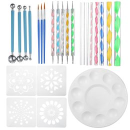 25pcs/set Mandala Dotting Tools Rock Painting Kits Dot Art Pen Paint Stencil