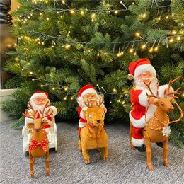 Party Favour Christmas electric deers riding creative Santa Claus deer cart children toys Xmas gift decoration ZC400