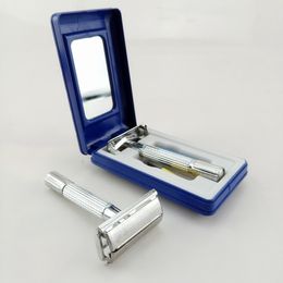 Mens Razors Classic Butterfly Double Edge Safety Razor Shaver Kit for Men & Women Free Blade