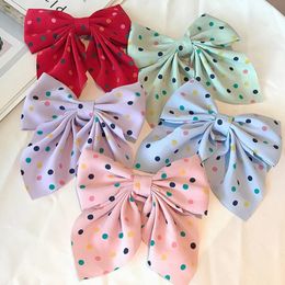 Oversized Retro Polka Dot Bowknot Candy Colour Hairpins Sweet Child Girl Hair Accessories Gift Hair Clips for Women Wholesale