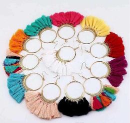 dangles Bohemian Statement Tassel Earrings For Women Vintage Round Long Drop Earrings Wedding Party Bridal Fringed Jewellery Gift 1