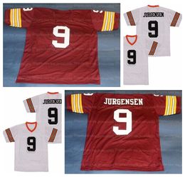 Custom Sonny Jurgensen 9# Football Jersey Stitched White Red Size S-4XL Top Quality