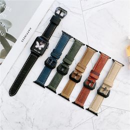 Luxury Leather Watchband Strap for Apple Watch Band Series 5 3 Sport Bracelet 42mm 38mm For iwatch 6 4 SE Band