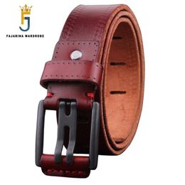 Quality Pure Cowhide Real Genuine Men's Retro Belt Men Clasp Buckle Belts For Leather 38mm Width Casual N17FJ171