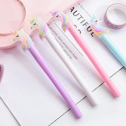 Gel Pens 0.5mm Night Light Rainbow Lovely Unicorn Modelling Creative Cartoon Luxury Pen Student Gift Writing Supplies GF658