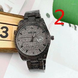 Wristwatches Fashion Men's Luxury Designer Mechanical Watch Classic Black Steel Band Calendar Business Brand Gift 058