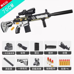 M416 Manual Toy Rifle Pistol Silah With Bullets Darts Silencer Shooting Gun For Boys Outdoor Game Gifts