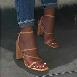 Summer and Comfortable Versatile 425 Pink Open-toe High-heeled Sandal Casual Outdoor Solid Colour Plus Size Shoes Sandals 210324 ss Sal Sals 956 s