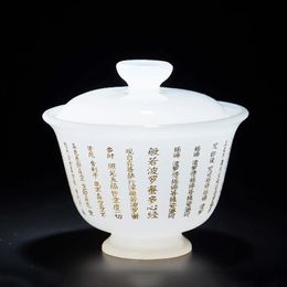 Zen Sutra Tea Tureen Jade Porcelain Bowl 150ml Sculpture Teaware Master Cup Vintage Gaiwan As Gift Green Pink White Colour