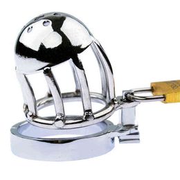 NXY Chastity Device Bdsm Male Sex Bondage New Holder Cage Chrome Plated Steel Metal Cbt Slave Gay1221