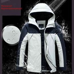 New Jacket Men Coat Waterproof Windbreaker Coats Thick Casual Hooded Mens Cargo Bomber Jackets and Coats Outwear Streetwear 4XL Y1109