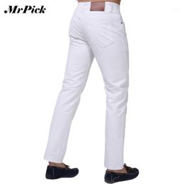 Men's Jeans Men 2021 Brand Fashion Solid Slim Fit White Blue Black Candy Colors Plus Size Mid Straight Denim Pants F12411