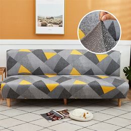 Sofa Bed Cover Universal Armless Folding Modern seat slipcovers stretch covers cheap Couch Protector Elastic Futon Spandex Cover 210317