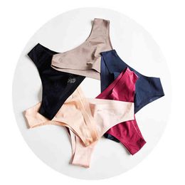 Seamless Lady Thong Soft Ice Silk G String Low Waist Women Underwear Panties High Quality Satin T- Back Sexy Lingerie thong