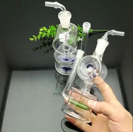 Double windmill Hookah , Oil Burner Glass Pipes Water Pipes Glass Pipe Oil Rigs Smoking with Dropper Glass Bongs Accesso