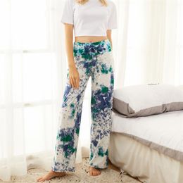 Pyjama Pants for Women Floral Print Drawstring Casual Palazzo Lounge Pants Buttery Soft Wide Leg for All Seasons Clothes