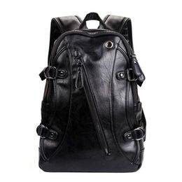 CBJSHO Preppy Style Leather Backpack for School College Brand Waterproof Design Backpack Mens Casual Daypack Mochila Male 210929