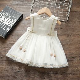 Princess Baby Girl Summer Dress Party Birthday tutu Dress White Baptism Wedding Dresses for Newborn Clothes Vestido Infantil Q0716