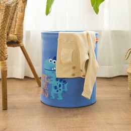 Laundry Basket Toy Storage Baskets Home Organiser Bin Stripe 40*50cm Large For Washing Dirty Clothes Cotton Folding Waterproof 210609