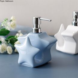 Ceramics soap bottle Essence bottle Liquid foam Soap Dispenser Kitchen hand wash dispenser shampoo bottle Bathroom Accessories 211130