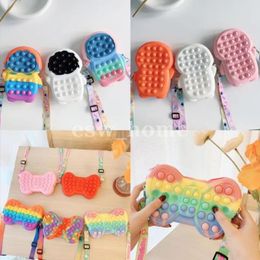 Party Favor Push Bubble dimple Stationery Storage Coin Purse Bag Pop fidget toy girl toys wallet bag