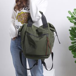 Women Fashion Nylon Waterproof Large Capacity Casual Solid Color Travel Laptop Backpack