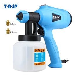 TASP Electric Spray Gun 400W HVLP Paint Sprayer Compressor Flow Control Airbrush Power Tools Easy Spraying & Clean 120V/230V 210719