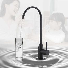 Matte Black Direct Drinking Faucets Stainless Steel Kitchen Tap For Anti-Osmosis Purifier Water And Kitchen Sink Faucet 210719