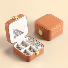 Jewelry Box Portable Travel Storage Boxes Organizer PU Leather Display Storage Case Necklace Earrings RingHolder Gift Box SEA SHIP GGA4268