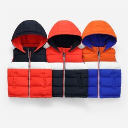 Infant Waistcoat Children Outerwear Winter Coats Kids Clothes Warm Hooded Cotton Baby Boys Girls Vest For Age 3-8 Years Old 211203