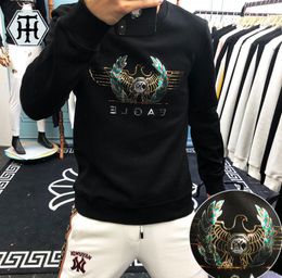 European sweater men's fashion brand European station large men's Sequin Pullover long sleeve bottomed sweater top