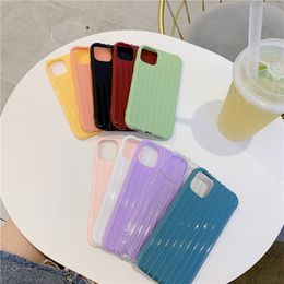 Striped Luggage Cell Phone Cases for iphone 12 pro max mini 11 TPU Soft Material Anti-fall Protective Case