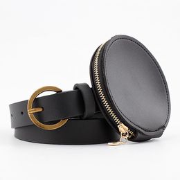 Belts 2021 Deduction Side Gold Buckle Jeans Wild For Women Fashion Women's Waist Belt Bag Circle Pin Buckles Female