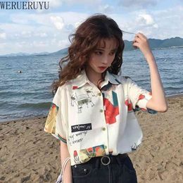 WERUERUYU Long Sleeve Women Blouses Plus Size Turn-down Collar Blouse Shirt Casual Tops Elegant Chiffon Shirts 210608