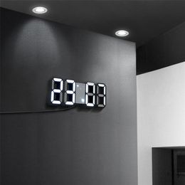 LED Clock Alarm Watch USB Charge Electronic Digital Clocks Wall Horloge 3D Dijital Saat Home Decoration Office Table Desk Clock 210325